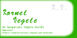 kornel vegele business card